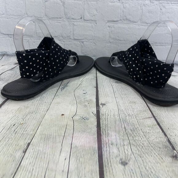 Sanuk Sandal Womens Size 10 Yoga Mat Thong Flat Polka Dots Sling Flip Flops - Picture 5 of 11
